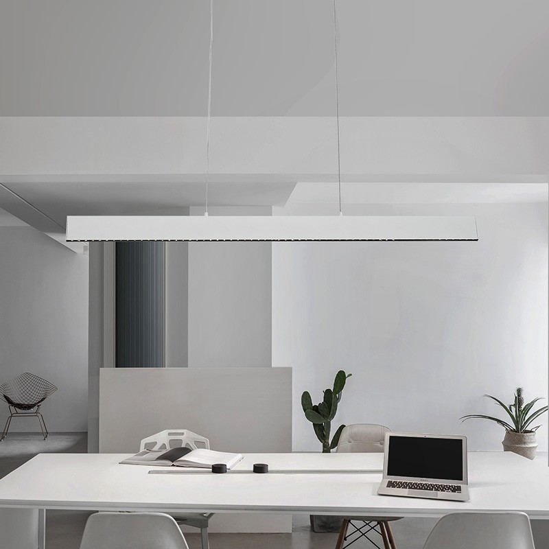 欧柏图简约现代极简办公室吊灯led长条创意个性北欧灯具 白色 25w