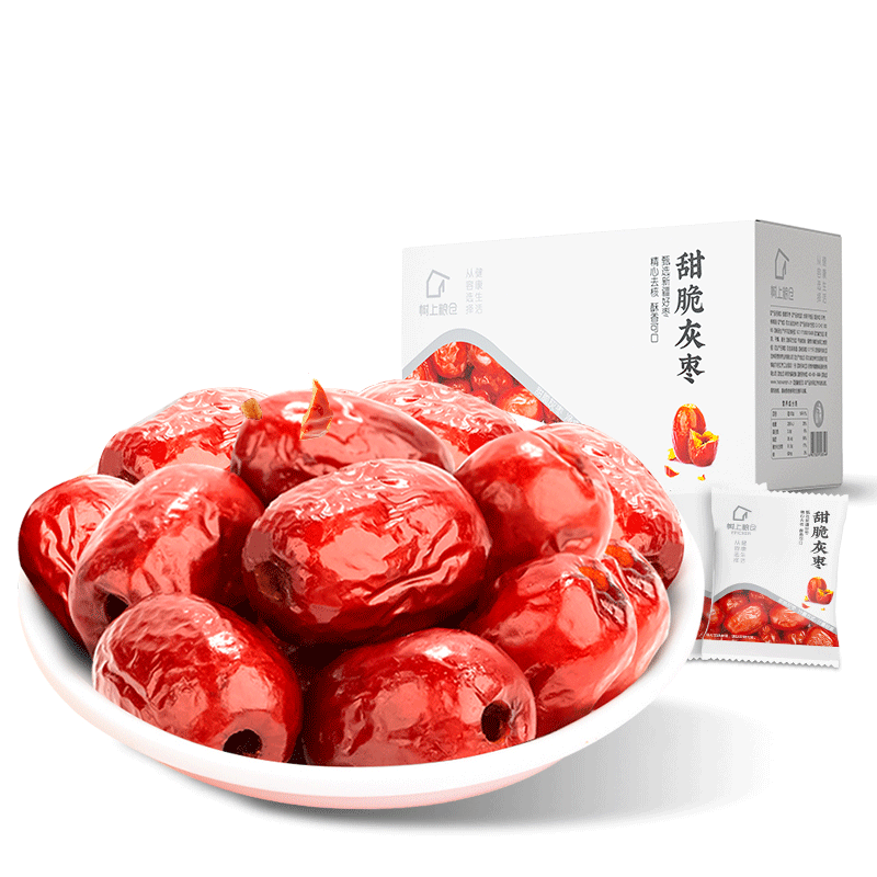 好想你_树上粮仓脆灰枣 香酥脆枣去核酥脆新疆特产红枣网红零食节日 【约12小包】甜脆灰枣230g/箱
