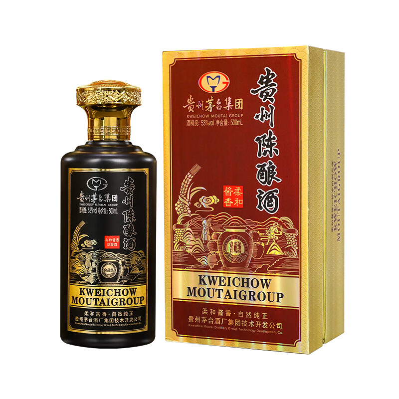 贵州陈酿酒 窖藏级 纯粮酒 柔和酱香型 53度 500ml 6瓶