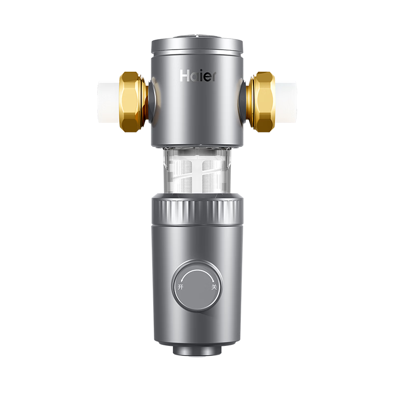 海尔（Haier）前置过滤器超9T大通量小飓风家用净水器40微米磁环吸附双过滤全屋净水非直饮自动冲洗HP-37PRO