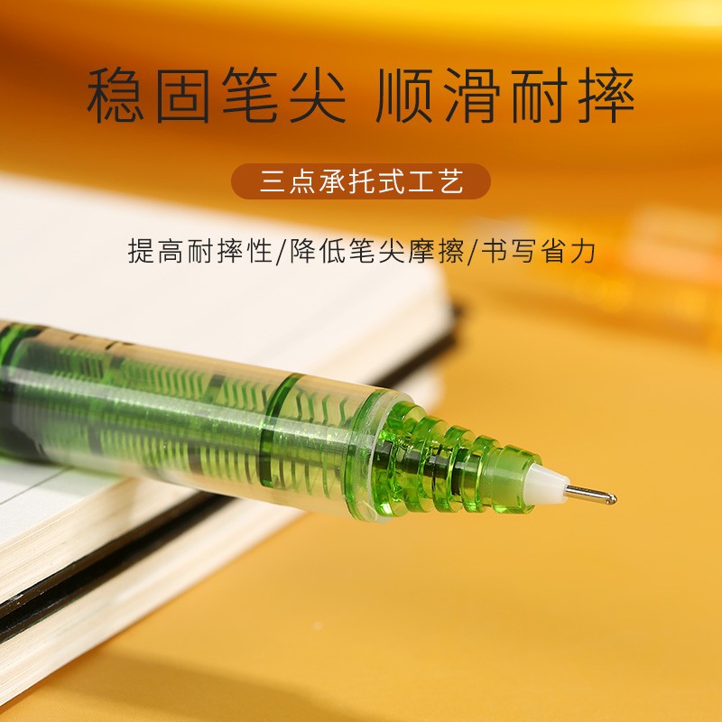 百乐(PILOT)中性笔BX-V5进口大容量学生考试 水笔小V5彩色办公签字针管直液式走珠笔0.5 黑色3支