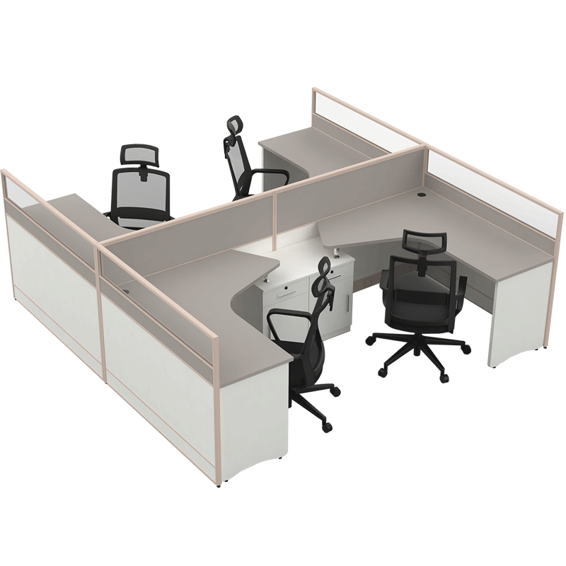 阔森(kuoson)办公桌组合屏风卡位现代简约办公家具电脑桌 5人位右柜(不含椅)