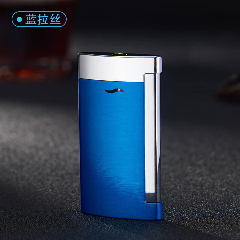 新品乐mf直冲防风打火机蓝焰金属充气打火机个性创意 蓝拉丝