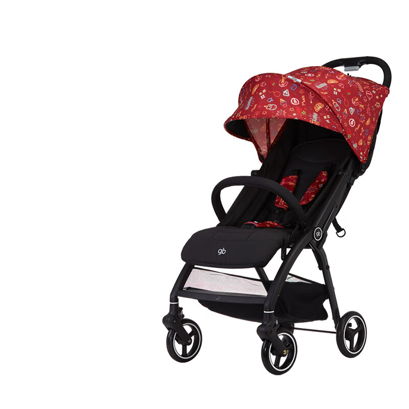 好孩子（gb）婴儿推车 宝宝车婴儿伞车 可坐可躺儿童推车轻便可折叠手推车D636 收缩遮阳棚 更透气款D643-H红色