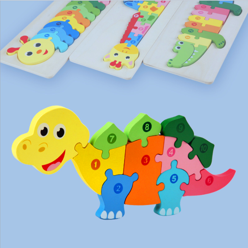 星展 木质立体交通动物人物早教认知拼图拼板玩具儿童拼装积木玩具 木质立体拼板  兔子