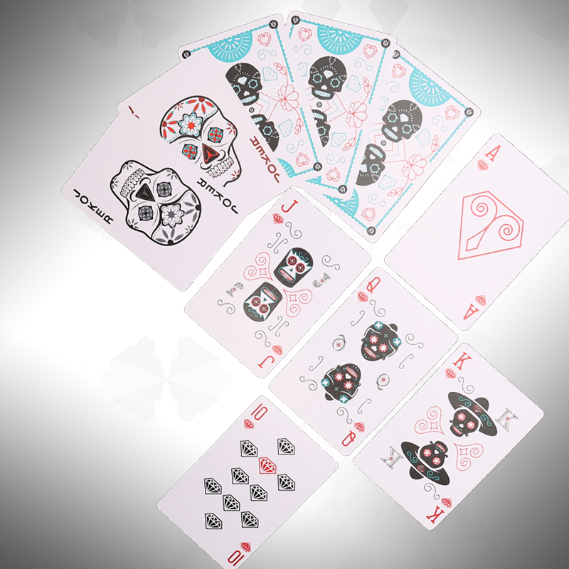防水炫酷个性骷髅扑克牌艺术扑克 833calavera骷髅头塑料扑克一副装