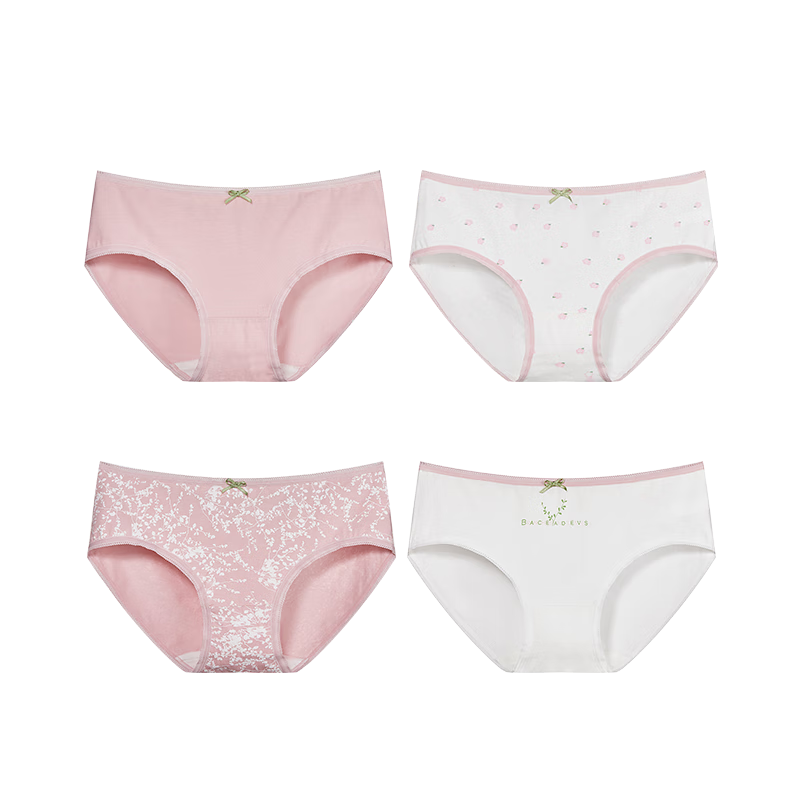 百亿补贴:都市丽人内衣内裤女纯棉秋冬中腰亲肤时尚印花抗菌女士三角内裤4条装ZK0A1542元