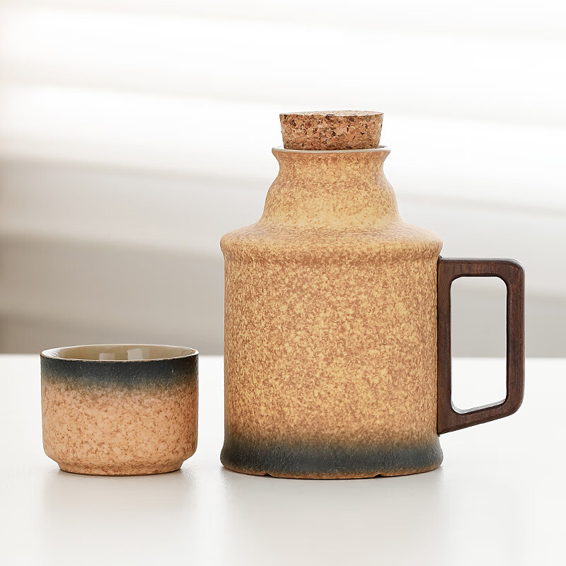 緣宿 FATEHOUSE青石釉暖壺杯子馬克杯帶蓋中式陶瓷水杯泡茶杯燜茶辦公杯子定logo 麥飯石暖壺
