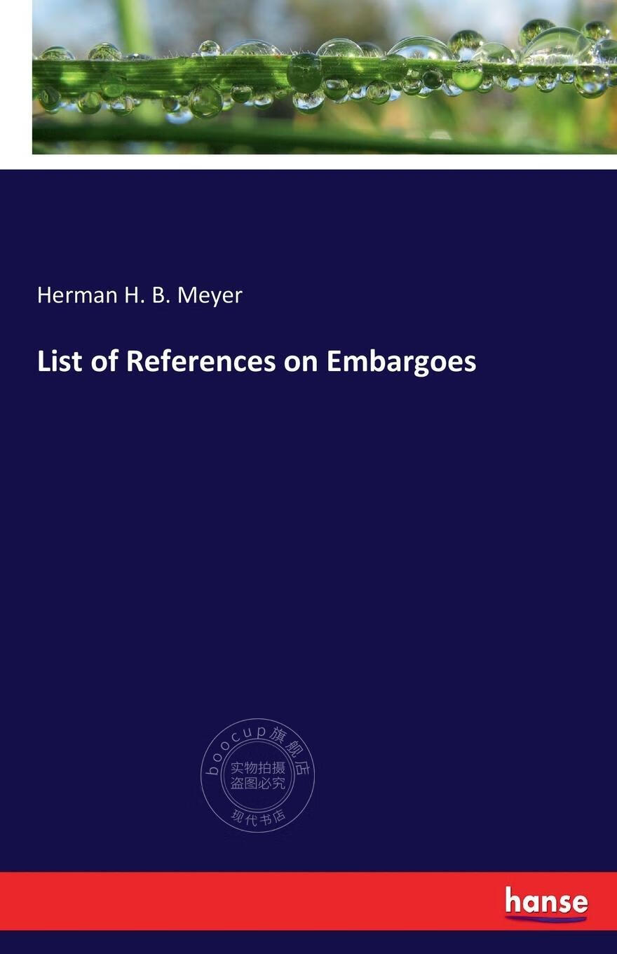 【2周达】【预售 按需印刷】list of references on embargoes