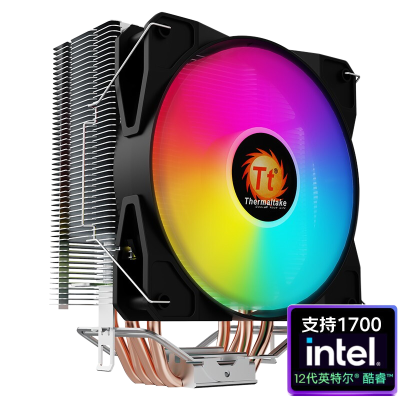 Tt（Thermaltake）水星S400 RGB CPU风冷散热器风扇（4热管/支持12代1700接口/多平台/幻彩/PWM温控/附硅脂） 59.9元