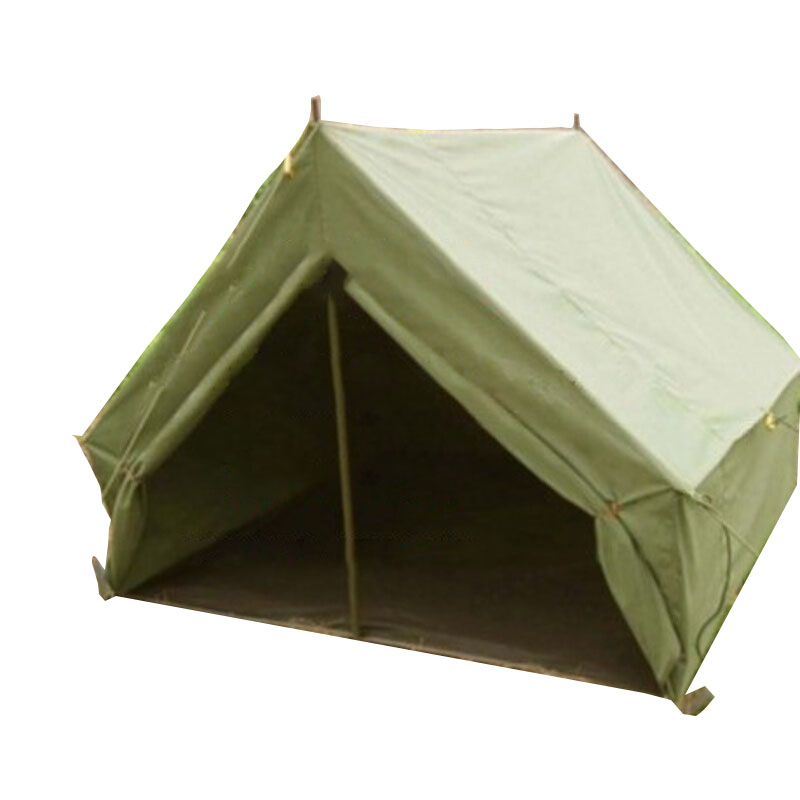 宸芃户外帆布帐篷 2-3人帆布帐篷 小型施工指挥帐篷军绿钓鱼帆布帐篷