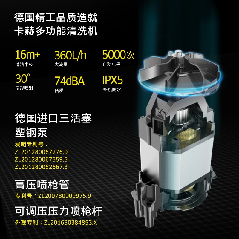KARCHER德国卡赫家用洗车水枪 220V  IPX5级防水洗车机 别墅庭院多功能高压清洗机   K3 Premium