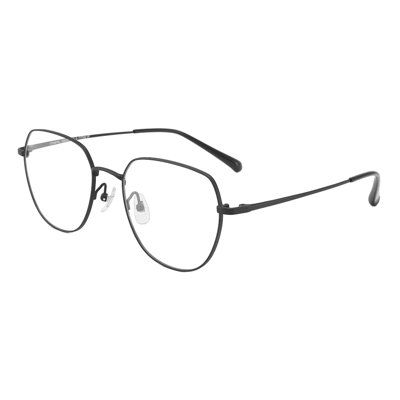 依视路（ESSILOR） 男女款商务镜框多款可选配依视路镜片光学近视眼镜适用中高度数 钛+金属-半框-4017BK-黑色 镜框+依视路A4防蓝光1.60现片