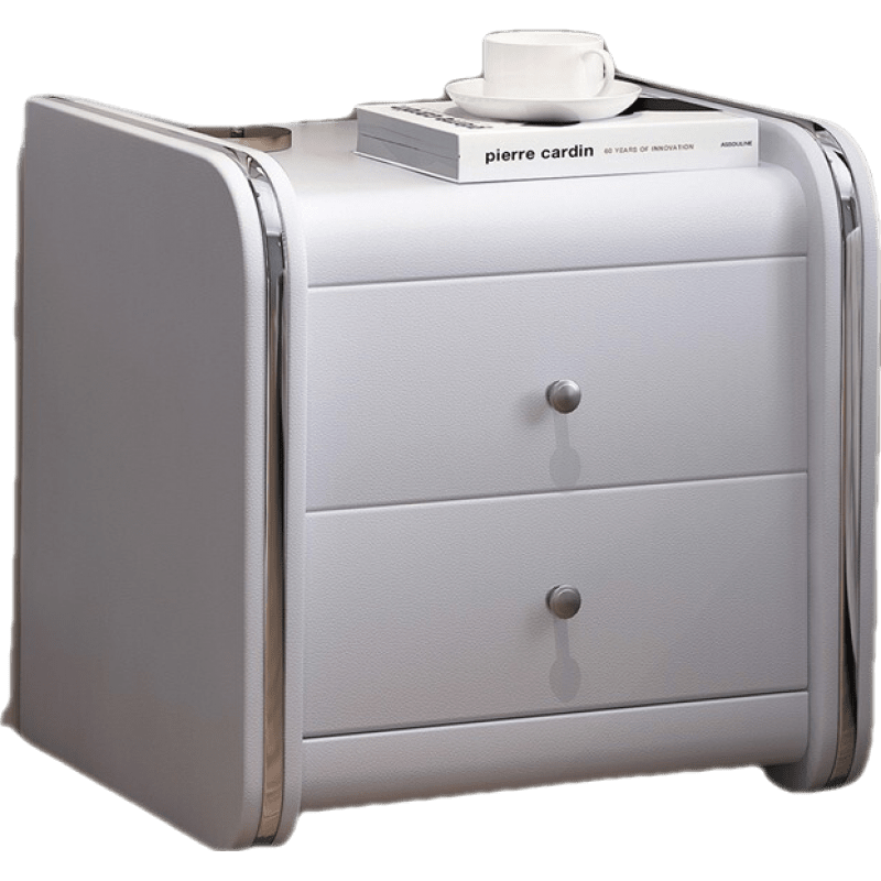 米昊 皮艺床头柜卧室整装床边柜简约小户型床头柜储物床边柜 【皮质免安装床头柜】珠光白42*46*48CM