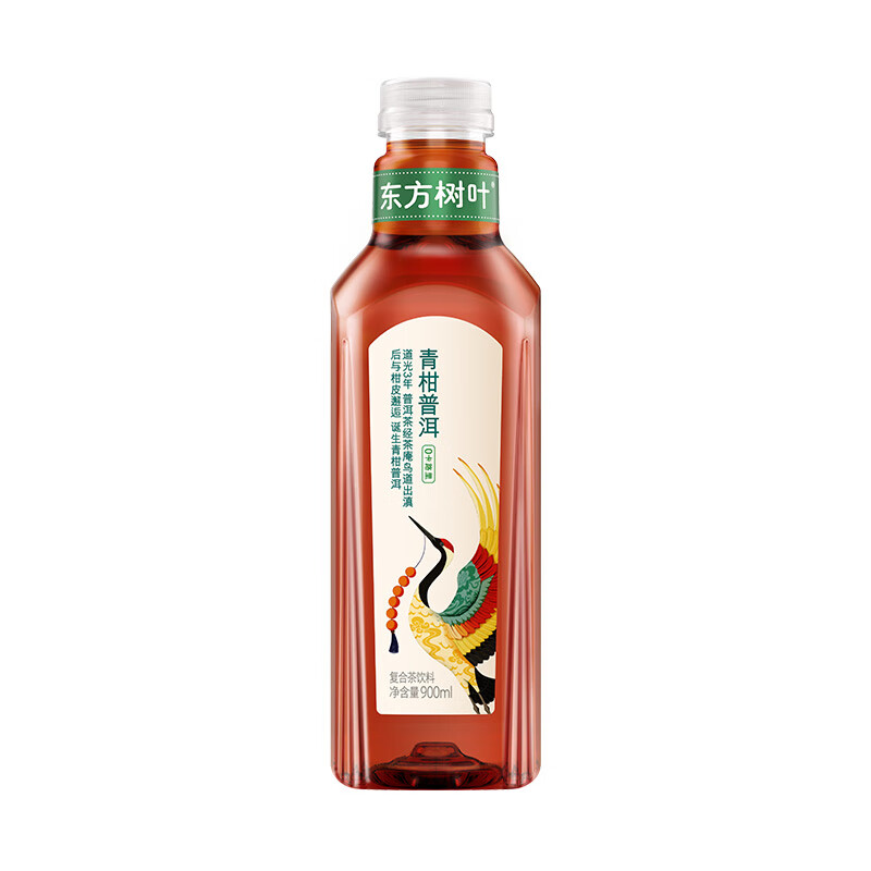 农夫山泉东方树叶青柑普洱茶900ml*12瓶无糖茶饮料0糖0脂0卡整箱年货饮品