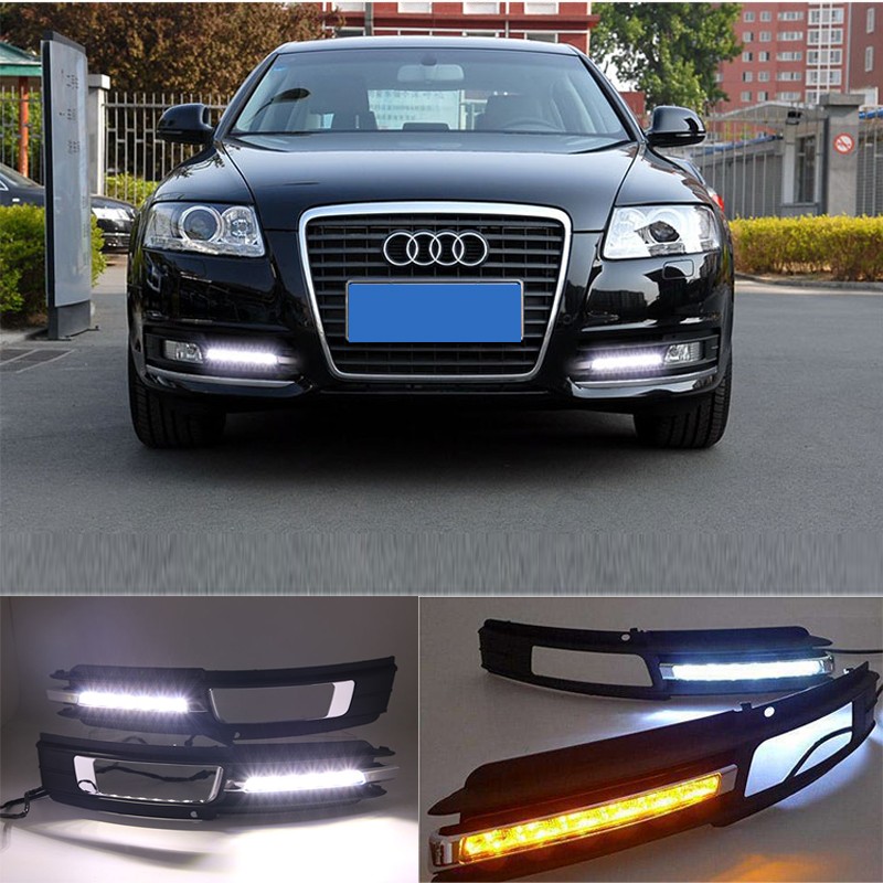 05-08 09-12老款?yuàn)W迪A6L改裝日行燈日間行車燈 奧迪A6L前霧燈轉(zhuǎn)向燈改裝 09-12款A(yù)6L日行燈白光單只價(jià)