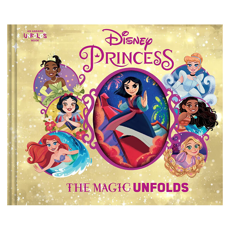 book】迪士尼公主:手风琴式折页书 disney princess 英文原版进口儿童