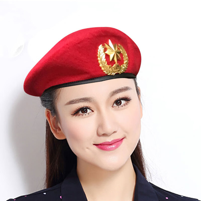 军人贝雷帽防护夏季男女水兵舞帽子演出毛呢贝雷帽 聚会活动表演军迷