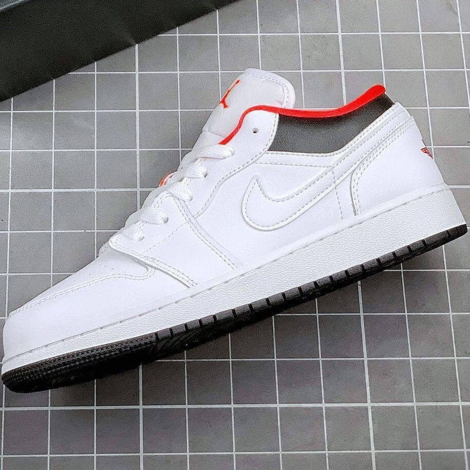 nike耐克aj 乔1 1白黑红低帮休闲板鞋文化篮球鞋男女鞋553560160 白