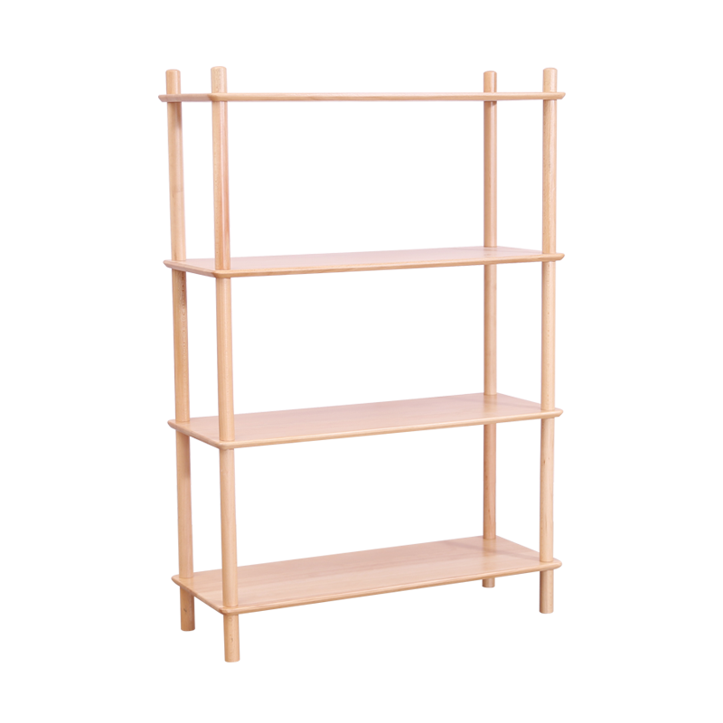 香木语 实木置物架现代简约收纳架书房客厅落地多层展示架阳台多功能花架厨房家用储物架杂物架 原木色五层