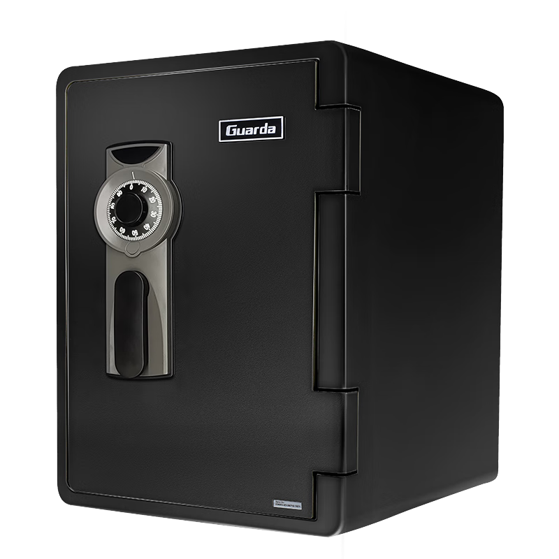 盾牌（GUARDA）2096款家用保險柜/箱防火防水UL認(rèn)證機(jī)械電子指紋防盜防搬走床頭柜嵌入墻辦公高43/45/60cm夾萬 2096機(jī)械鎖-高60cm黑+地鎖