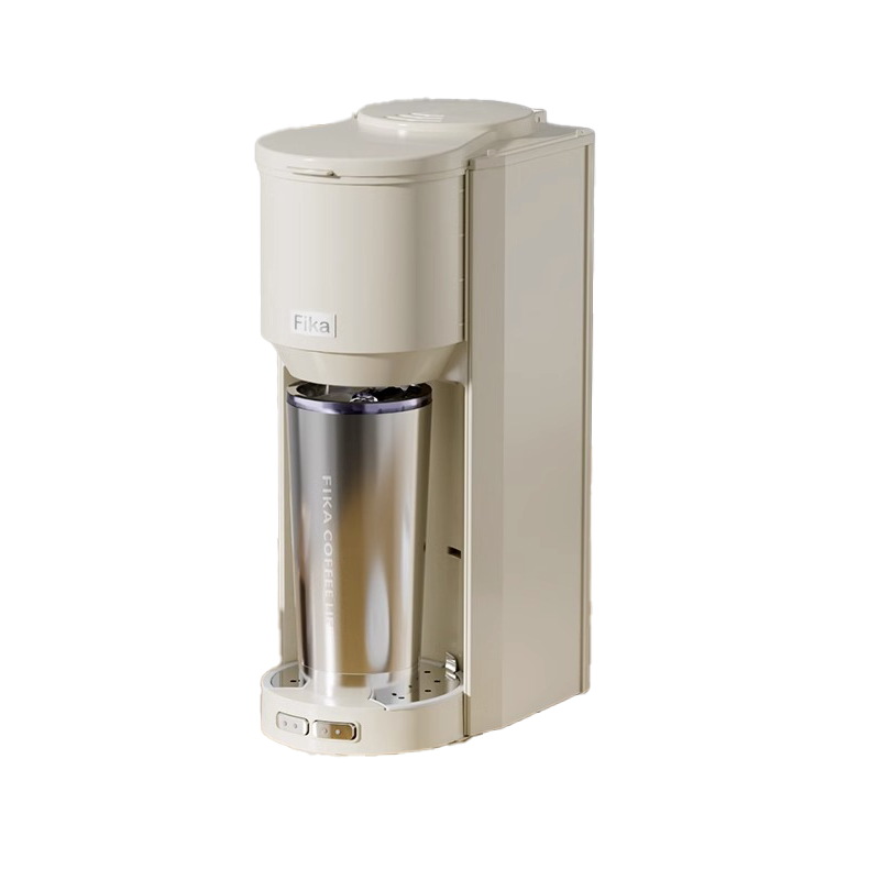 FIKA菲卡美式咖啡机研磨一体 小型便携全自动滴漏 萃取保温随行杯3000BE 米白色