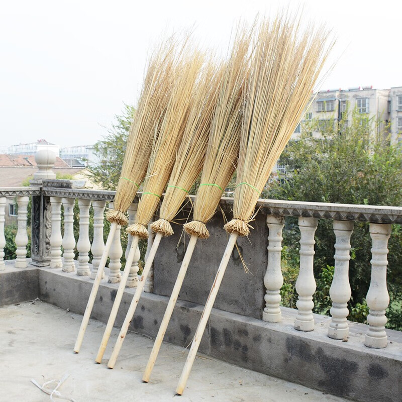 谋福 芨芨草大扫把植物织机扫把 环卫大笤帚院保洁用品扫帚(10件装)