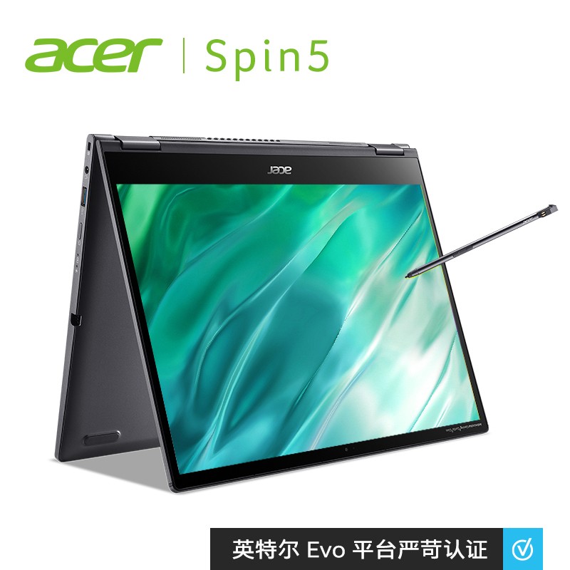 宏碁(acer)Spin5 翻转触控手写轻薄本 2.2K高色域 网课教育办公笔记本电脑 (11代酷睿i7 16G 1TB 双雷电4)灰