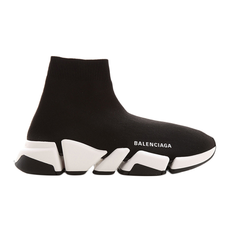 巴黎世家 BALENCIAGA SS21春夏 女士SPEED 2.0系列提花针织袜鞋休闲运动鞋 617196 W1702 1015 黑白 37