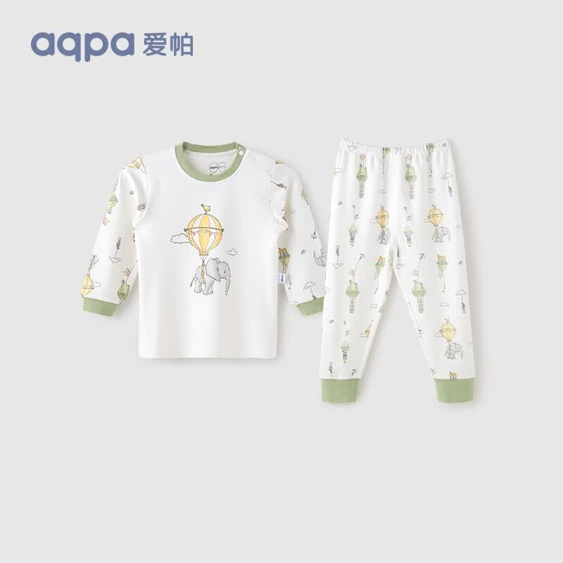 aqpa婴儿内衣套装纯棉衣服秋冬男女宝宝儿童秋衣秋裤（适合20℃左右） 天空之城 90cm怎么样,好用不?