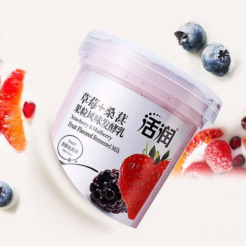 新希望天香活润大果粒酸奶水果风味发酵乳370g*4杯 草莓桑葚370g果粒