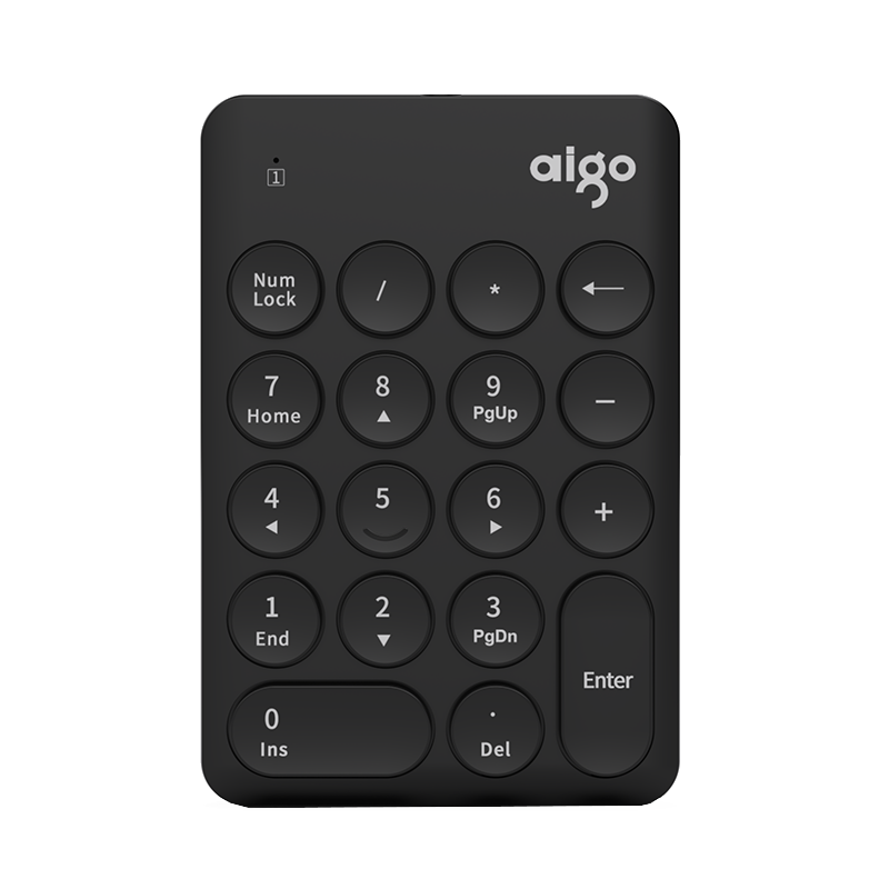 爱国者(aigo) N18黑色 无线数字小键盘  电脑笔记本数字外接小键盘 外接电脑外置键盘usb接口100019544544