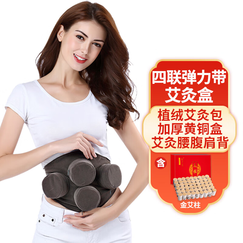 宗艾堂 四联艾灸盒随身灸 腰部腹部艾灸包 家用灸盒【四联艾灸包 4