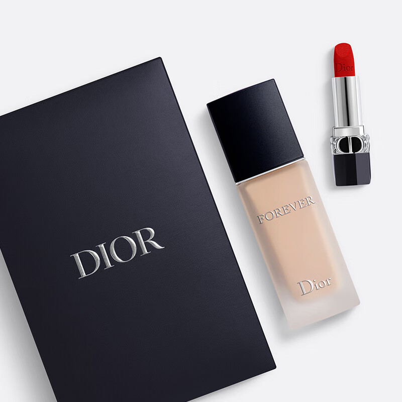 迪奥（Dior）锁妆粉底液明星套装(锁妆粉底液30ml+999迷你装)生日礼物送女友