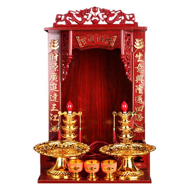 财神爷供柜上墙墙壁挂式佛龛佛柜神龛佛台供奉财神观音菩萨供桌供台架子关公 22寸招财进宝:适合佛像高55厘米【可挂墙】