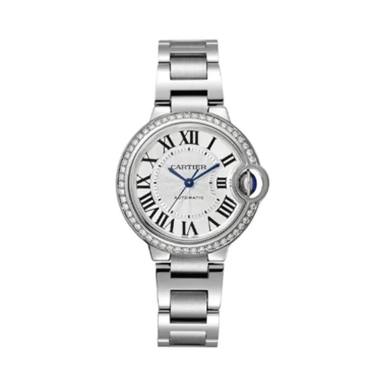 卡地亚(cartier)卡地亚蓝气球钻圈33mm50钻腕表 精钢机械女士送女友
