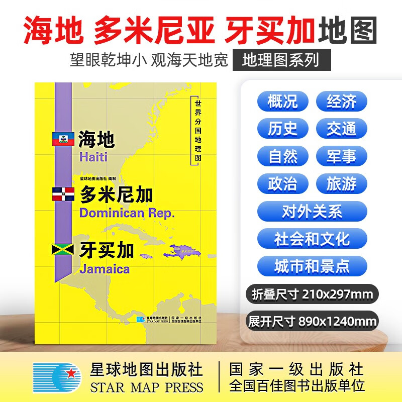 【超详版】海地 多米尼加 牙买加 世界分国地理地图