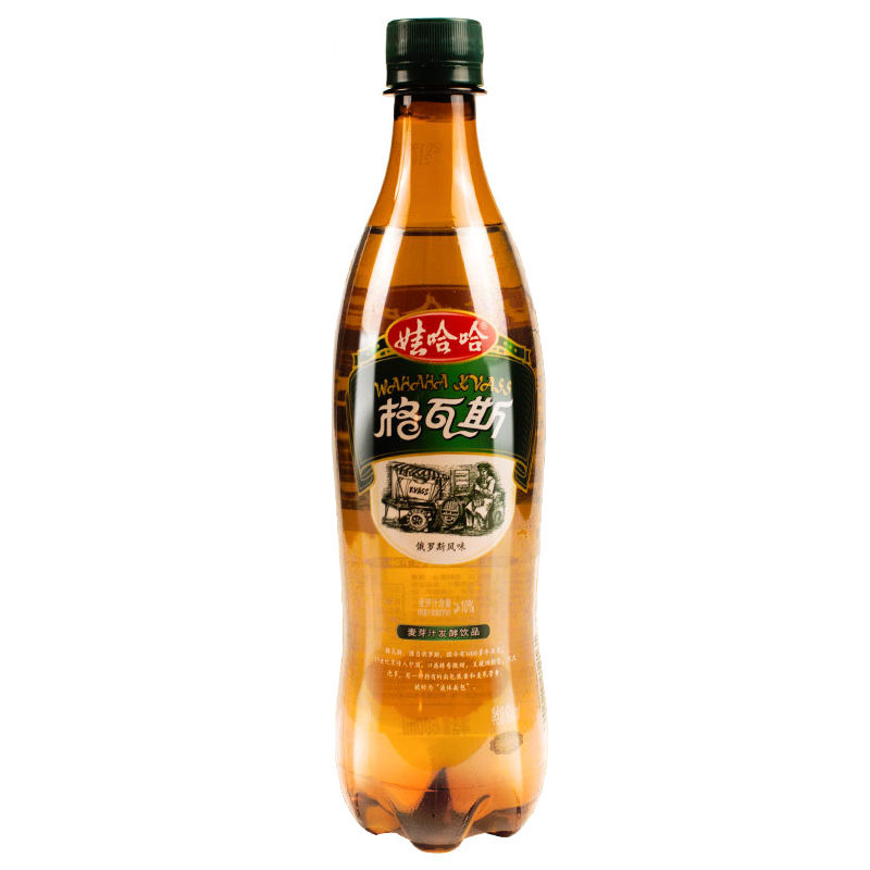 娃哈哈格瓦斯发酵饮品俄罗斯风味饮料600ml*7大瓶汽水新碳酸饮料 格