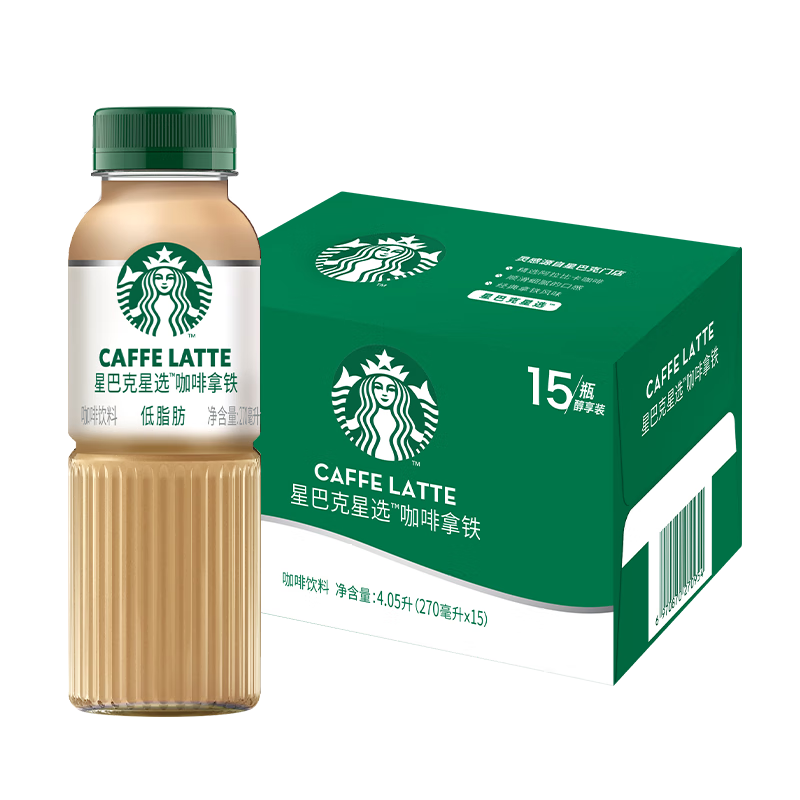 STARBUCKS 星巴克 星选 咖啡拿铁  270ml*15瓶