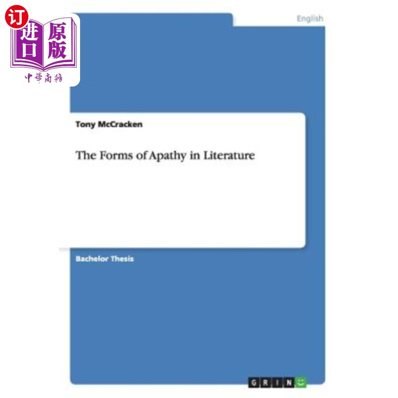 海外直订the forms of apathy in literature 文学中冷漠的表现形式