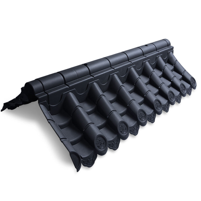 日锵房屋塑料瓦片双面瓦一体仿古屋檐瓦- 灰色双面屋檐瓦