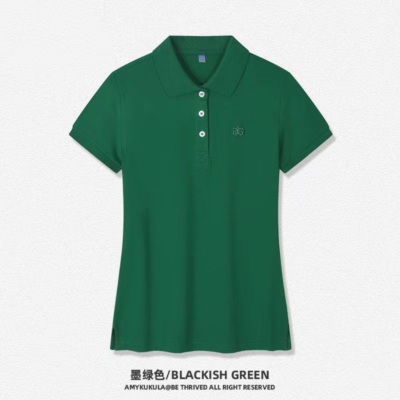 xwdkq带领t恤女宽松版型的中年大码女装翻领夏季高档短袖2023新款时尚