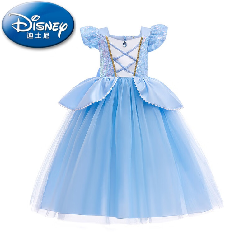 迪士尼(disney)灰姑娘公主裙女童爱莎连衣裙儿童洋气生日礼服裙蓬蓬纱
