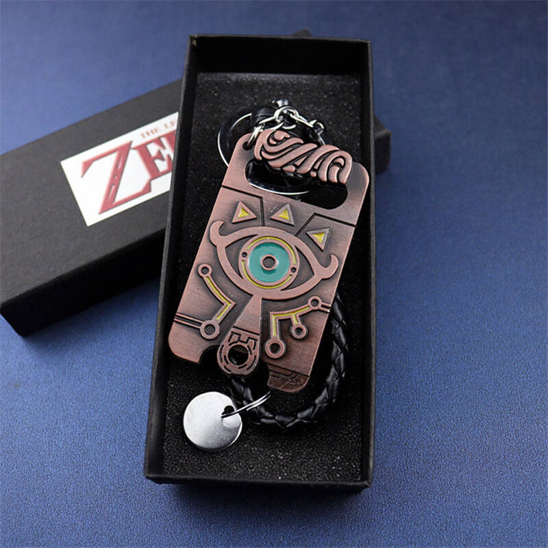 之眼石板挂件盾牌三角之力挂链绳男生包饰品 红铜色席卡石板配黑绳盒