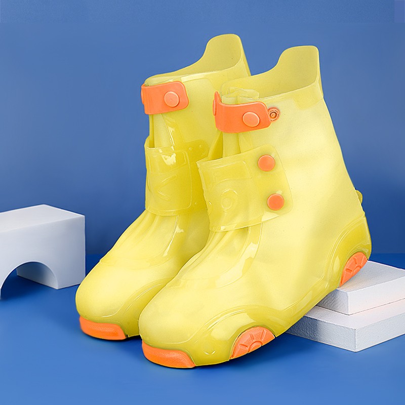 儿童雨鞋套防水防滑耐磨男童女童雨靴宝宝学生雨鞋 黄色 XL（适合32-33码）