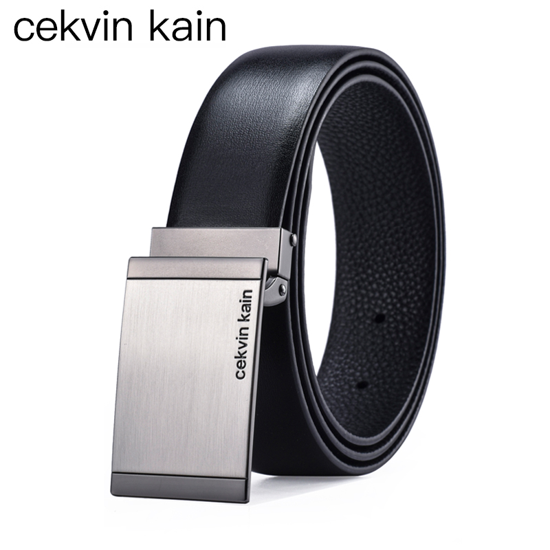 cekvin kain板扣皮带男头层牛皮裤腰带休闲百搭 ck17【头层牛皮】