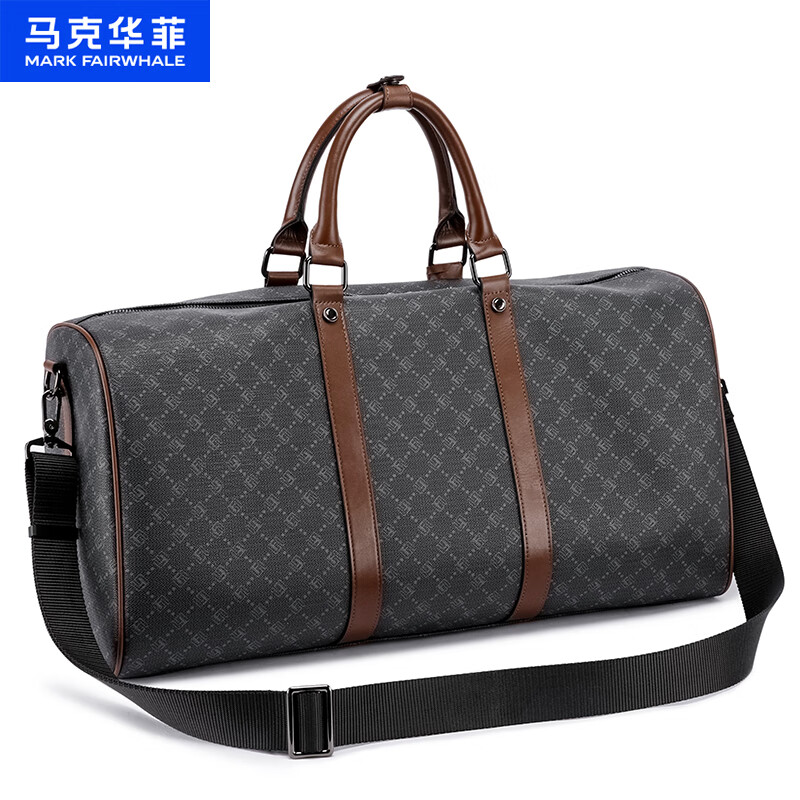 马克华菲旅行包男士干湿分离游泳运动大容量手提旅行包女短途出差收纳背包 棕色【顺丰快递】
