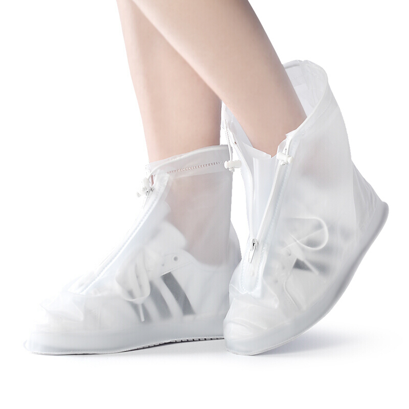 将远行雨鞋套防水雨天防滑防水鞋套男女防滑加厚耐磨防雨鞋套 白色 加厚款3XL(43-44码)