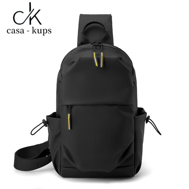 casa-kupsck男士胸包简约潮酷耐磨单肩包休闲旅行便携商务通勤斜挎包