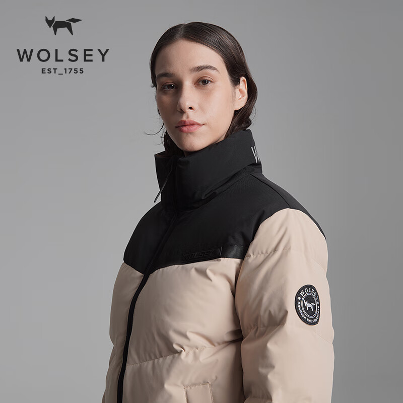 WOLSEY-Bugle号角2.0 鹅绒面包服短款男女户外防风立领羽绒滑雪服 暗夜黑色 3XL 190